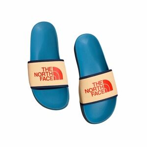 Rare The North Face NFOA4T2SIGT Women Blue/ Pear Sorbet Base Camp Slides Size 8